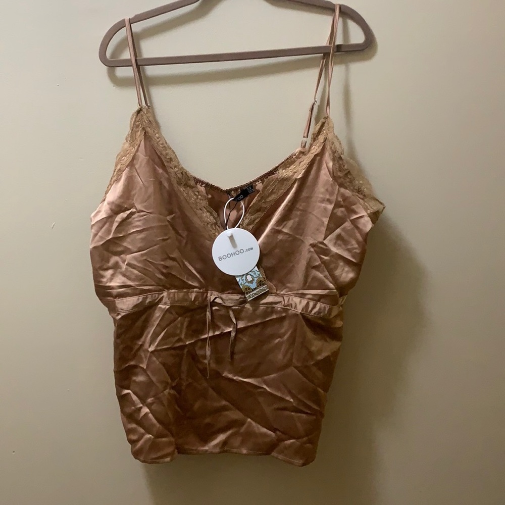 Satin champagne tank top